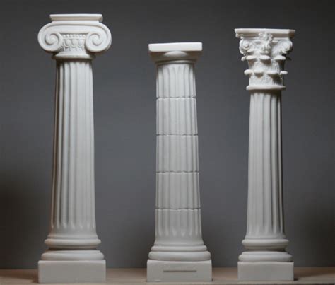 SET 3 Columns Pillars Ionic Doric Corinthian Order Architecture Décor ...