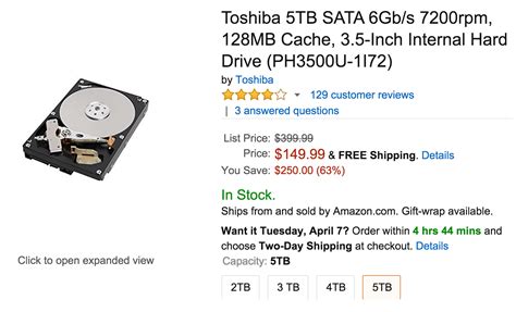 Toshiba 5TB Hard Drive for $149.99 – Asian Geek Squad