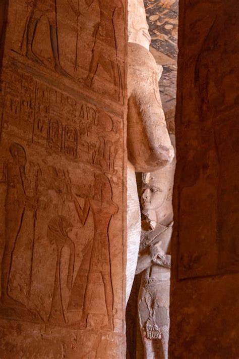 sculptures  egyptian dendera temple  stock photo