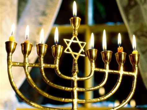 hanukkah glow festive holiday menorah hd wallpaper