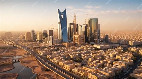 aerial panorama  downtown  riyadh city al riyadh   morning