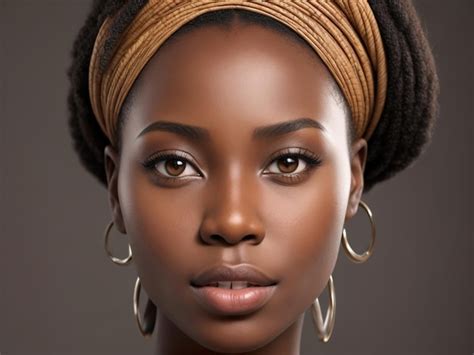premium photo african woman face flat expression woman