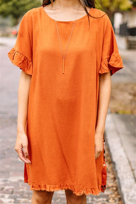 Bold Sunset Orange Dress - Fun Fall Dresses – Shop the Mint