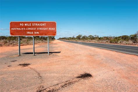 Longest Straight Road in Australia Stock Image - Image of landmark ...