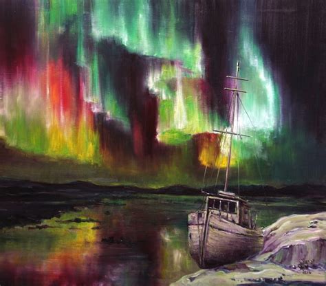 Aurora Borealis Acrylic Painting at PaintingValley.com | Explore ...