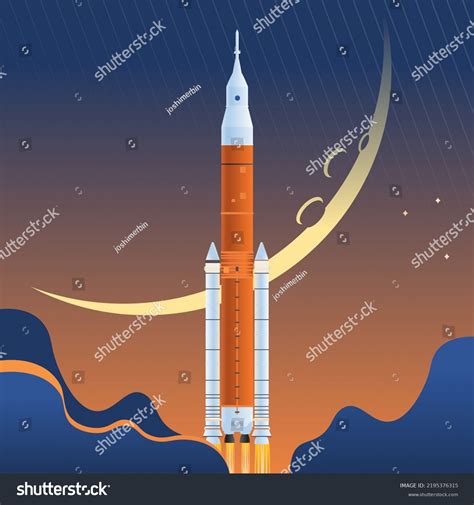 Artemis Rocket Vector Illustration 365 Feet Stock Vector (Royalty Free ...