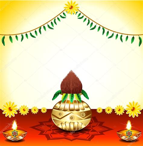 Golden Kalash With Coconut — Stock Vector © gurukripa #32932851