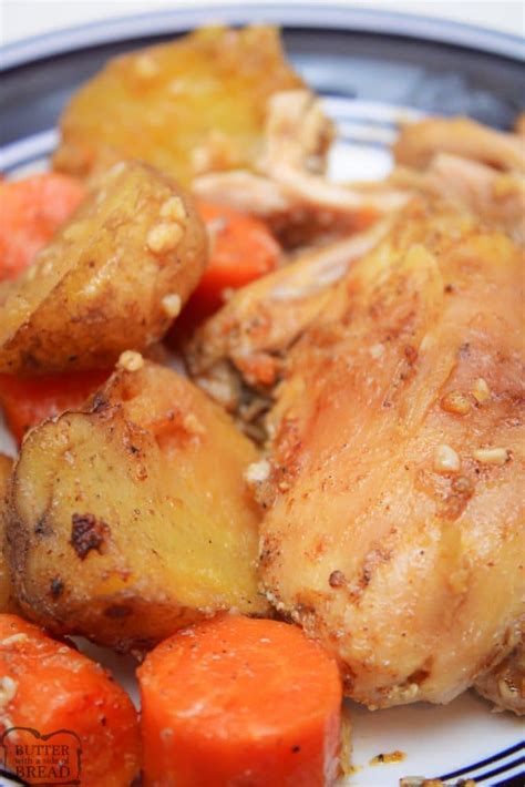 CROCKPOT BONELESS CHICKEN THIGHS - Butter with a Side of Bread