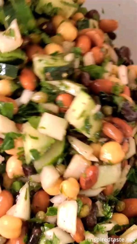 Easy Bean Salad #salad #healthy | Comidas navideñas, Recetas veganas, Comida