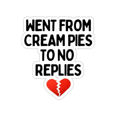 Sticker Decal Funny Saying Went From Cream Pies To No Replies Mom Sarc