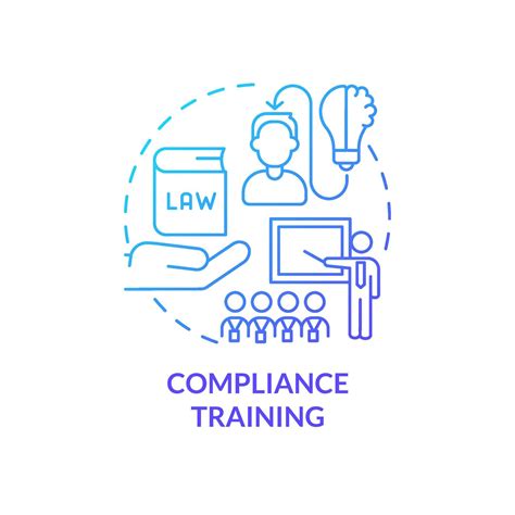 Compliance training blue gradient concept icon. Employee development