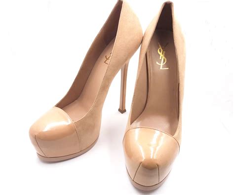 Beige Platform Pumps