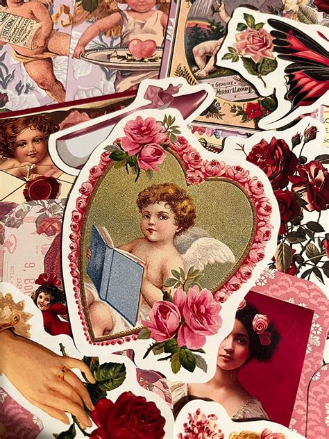 Love Stickers. Pretty Romantic Stickers With Cherubs, Flowers and Lots ...