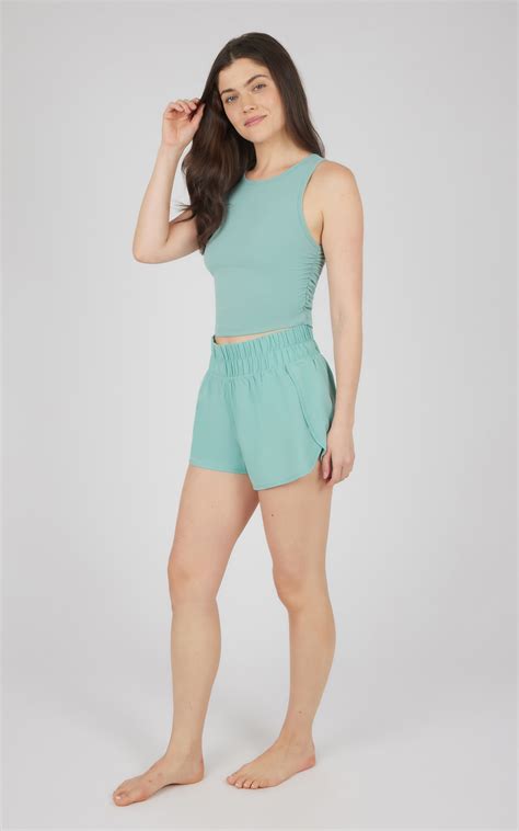 2 Pc Heavenly Ribbed Phoebe Cropped Tank and Lightstreme Commuter