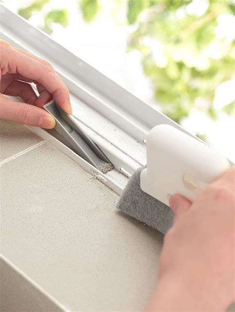 1pc 2 In 1 Groove Cleaning Tool Window Frame Door Groove Cleaning Brush