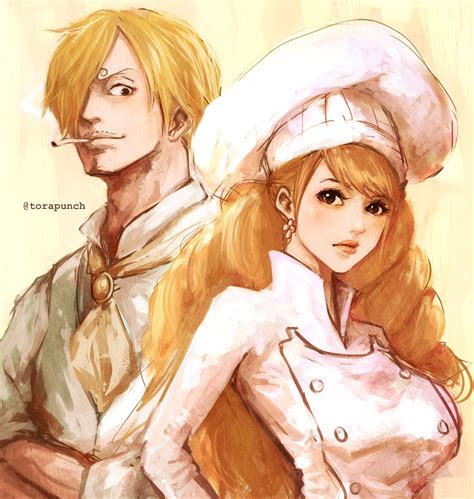 sanji and charlotte pudding (one piece) drawn by torapunch | Danbooru