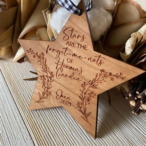 Memorial Forget Me Not Star Ornament | Remembrance gifts, Buffalo plaid