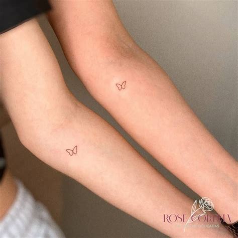 minimalistis matching butterfly tattoo   matching friend