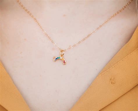 Rainbow Pride Necklace LGBTQ Necklace Lesbian Necklace Tiny | Etsy