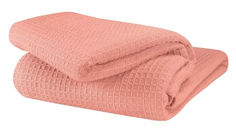 GLAMBURG 100% Cotton Thermal Blanket, Breathable Bed Blanket King Size ...