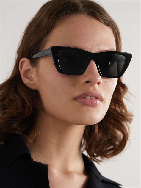 saint laurent eyewear mica cat eye acetate sunglasses net  porter