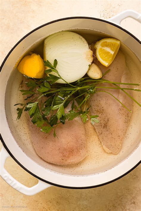 poached chicken breasts  spoon