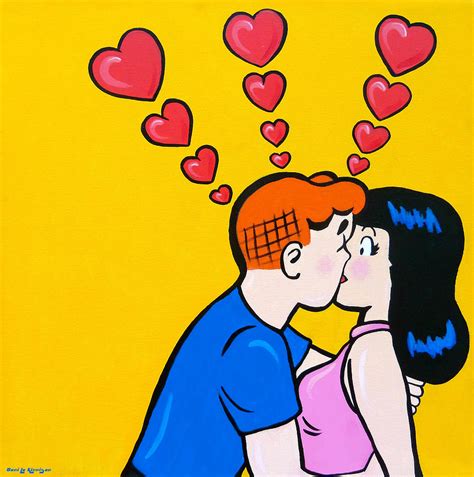 Archie and Veronica Kiss Painting by Little Bunny Sunshine - Fine Art ...