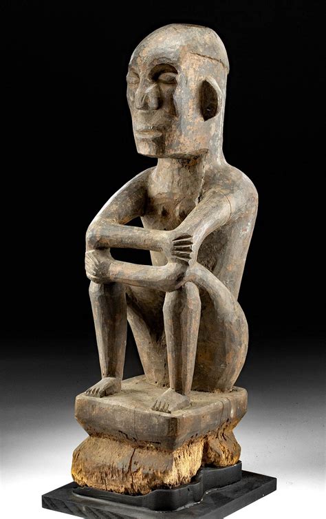 19th C. Philippine Ifugao Wood Nude Male Deity / Bulul sold at auction