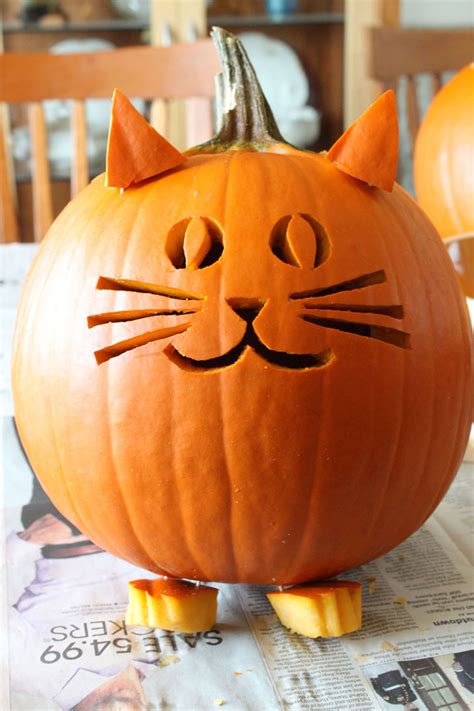 pumpkin carving easy cat 2