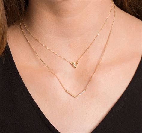 shaped necklace  necklace chevron necklace gold arrow necklace