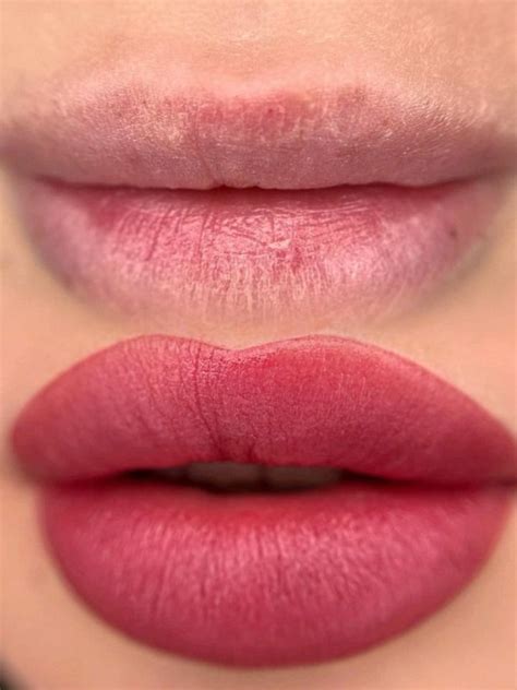 Татуаж губ натуральный акварельная техника | Lip permanent makeup, Lip ...