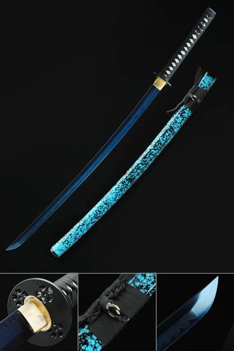 Blue Katana | Handmade Japanese Samurai Sword With Blue Blade And