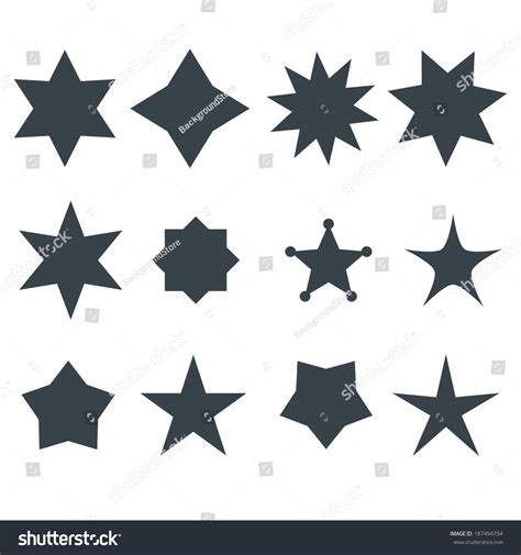 Stars Vector Shapes Set Stock Vector (Royalty Free) 187494794