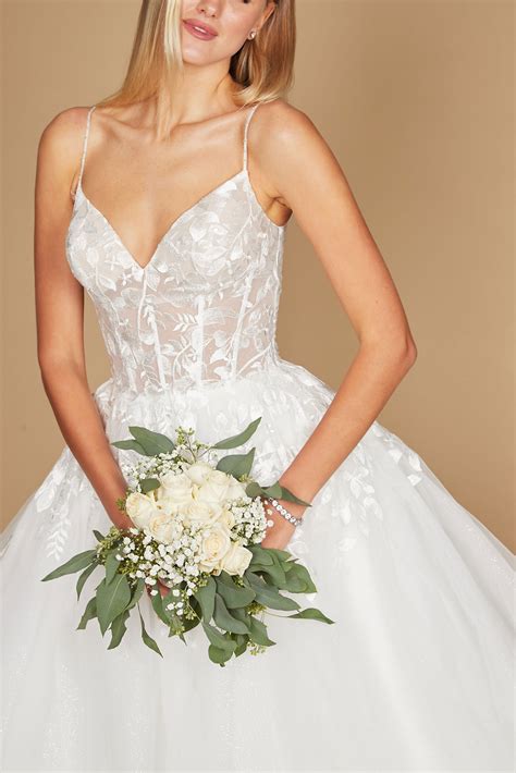 Simple Long Spaghetti Strap Wedding Dress