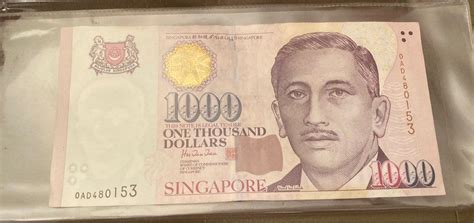singapore  note  thousand dollar note currency hobbies toys