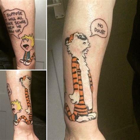 Calvin and Hobbes tattoo. A cross of 2 different strips and still to ...