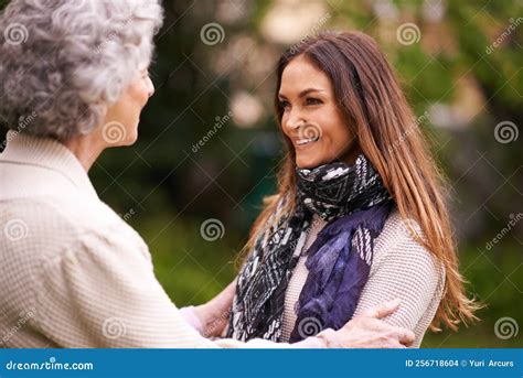So Good To See You, Mom. an Attractive Woman Spending Time with Her ...