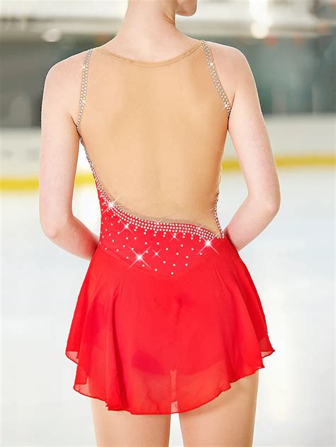 figure skating dress womens girls ice skating dress white yellow pink