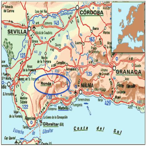 Map of Southern Spain
