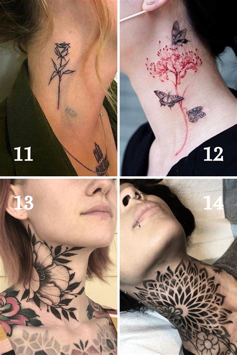 neck tattoo flower 8