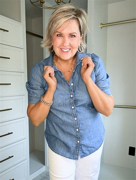 The Best Short Sleeve Denim Tops For Women Over 50