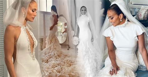 Jennifer Lopez is a vision in three beautiful wedding dresses from ...