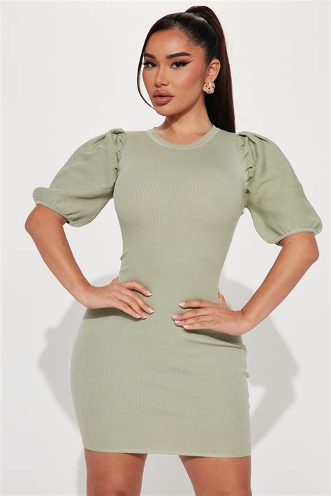 Paulina Mini Dress - Sage | Fashion Nova