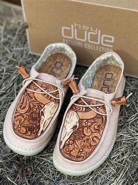 Custom Tooled Hey Dude shoes - craibas.al.gov.br