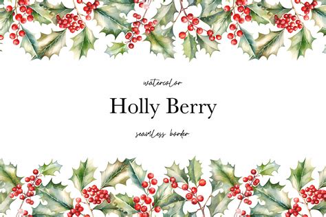 Christmas Clipart Watercolor - Christmas Seamless Border - Watercolor