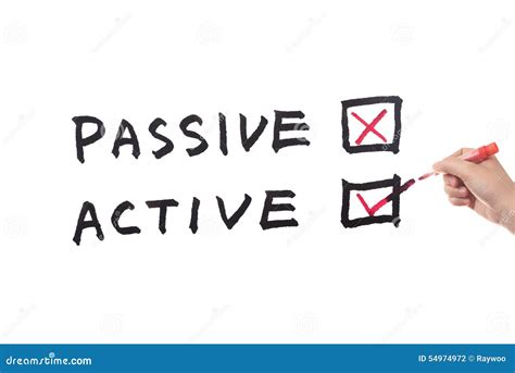 passief  actief stock foto image  kies handschrift