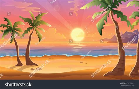 16,830 Cartoon beach sunset 이미지, 스톡 사진 및 벡터 | Shutterstock