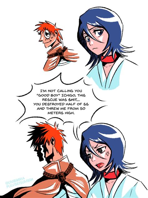 kuchiki rukia and kurosaki ichigo (bleach) drawn by umbra_(edits_umbra