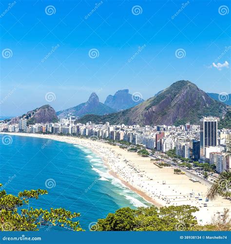 Aerial View of Copacabana Beach in Rio De Janeiro Stock Photo - Image