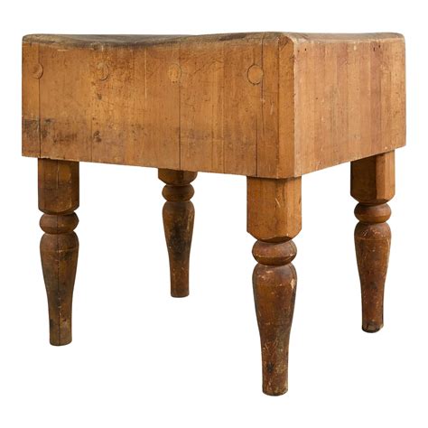 Early 20th Century Michigan Maple Butcher Black Table | Chairish